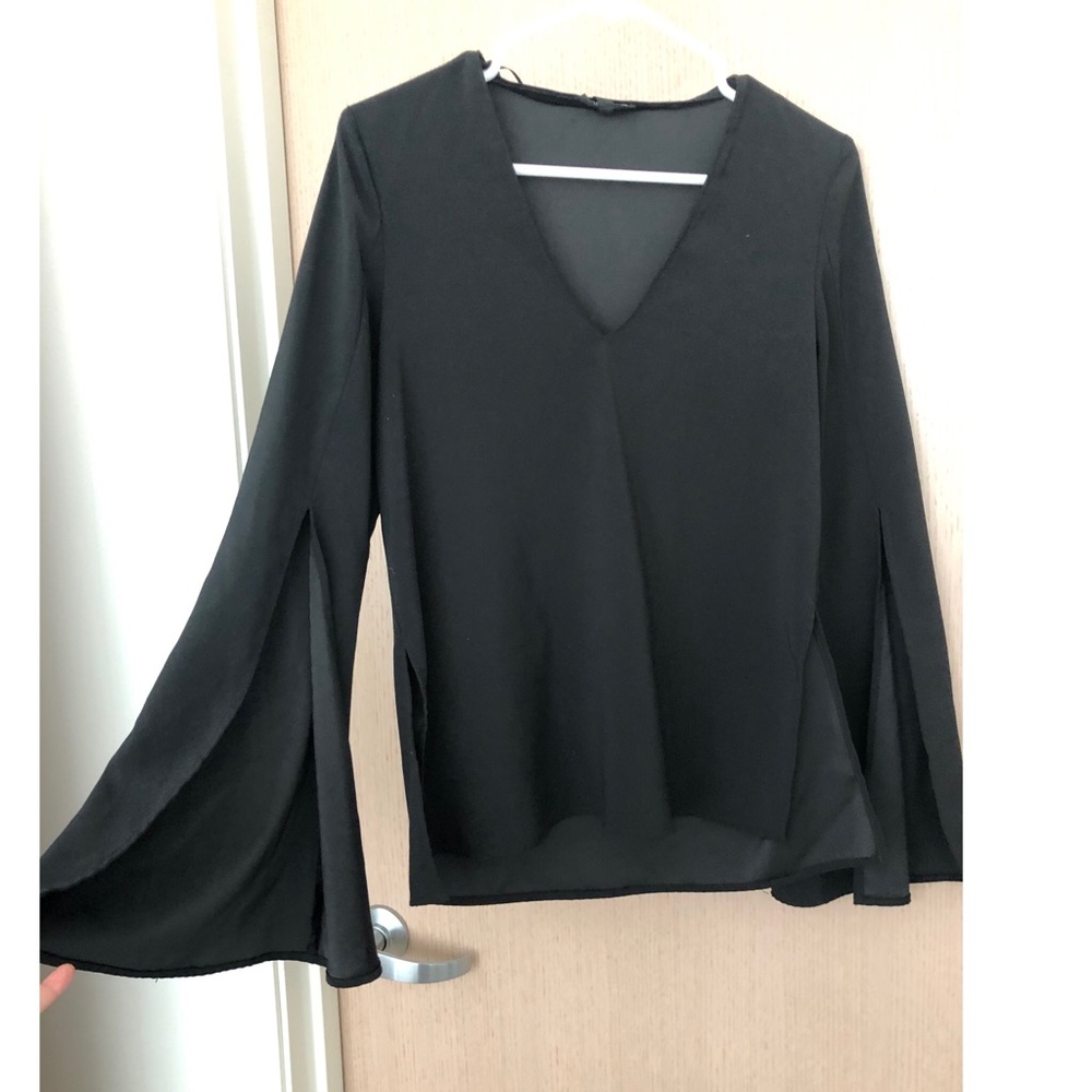 Topshop bell sleeve blouse